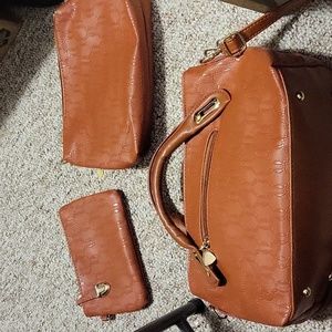 Rust Color Soperwillton Purse Set